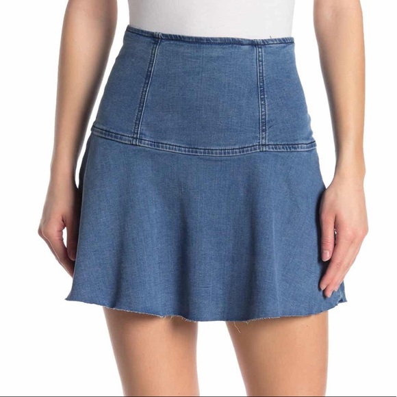 Free People Dresses & Skirts - Free People Highlands Raw Hem Denim Mini Skirt NWT